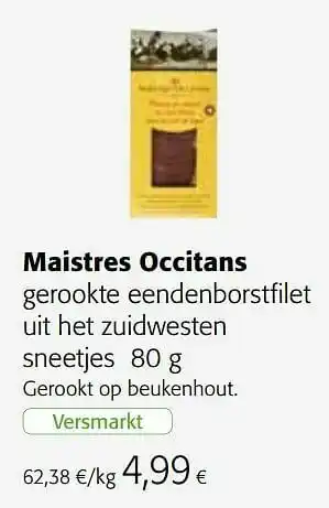 Colruyt Maistres occitans gerookte eendenborstfilet uit het zuidwesten aanbieding