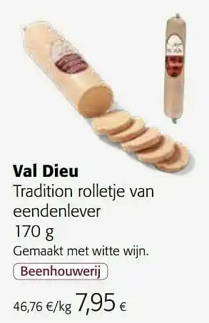 Colruyt Val dieu tradition rolletje van eendenlever aanbieding