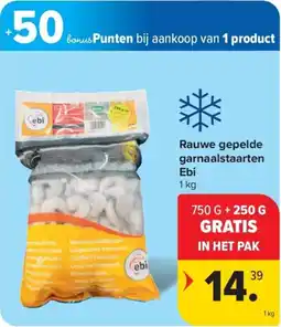 Carrefour Rauwe gepelde garnaalstaarten aanbieding