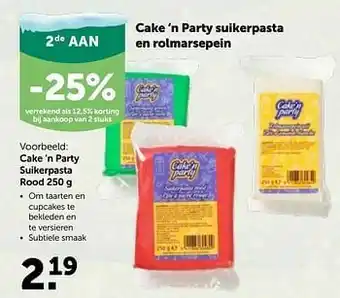 Cake ‘n party suikerpasta rood