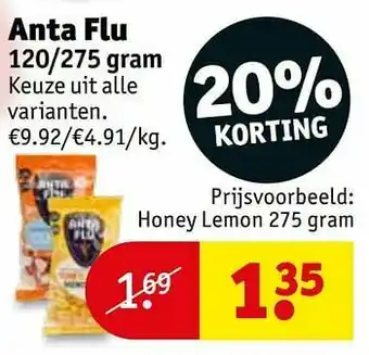 Kruidvat Anta flu honey lemon aanbieding