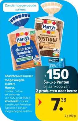 Carrefour Toastbrood zonder toegevoegde Harrys aanbieding