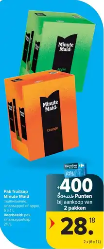 Carrefour Pak fruitsap Minute Maid aanbieding