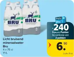 Carrefour Licht bruisend mineraalwater Bru aanbieding