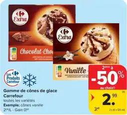 Carrefour Market Gamme de cônes de glace Carrefour aanbieding