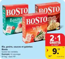 Carrefour Market Riz, grains, sauces et galettes Bosto aanbieding