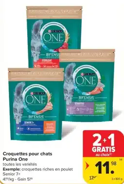 Carrefour Market Croquettes pour chats Purina One aanbieding