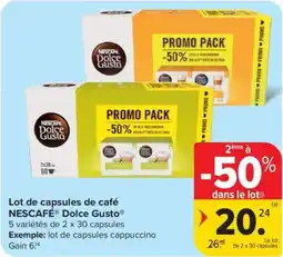 Carrefour Market Lot de capsules de café nescafé dolce gusto aanbieding