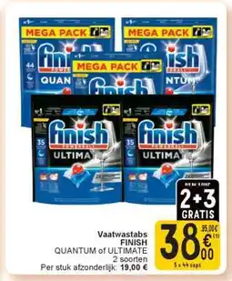Cora Vaatwastabs FINISH QUANTUM of ULTIMATE aanbieding