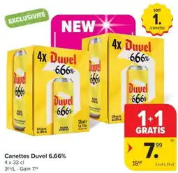 Carrefour Market Canettes Duvel 6,66% aanbieding