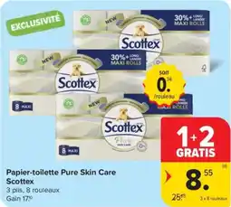 Carrefour Market Papier toilette Pure Skin Care Scottex aanbieding