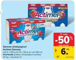 Carrefour Gamma drinkyoghurt Actimel Danone aanbieding