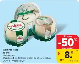 Carrefour Gamma kaas Rian aanbieding