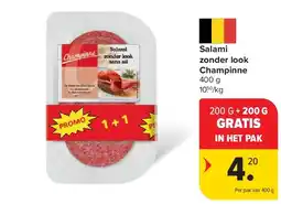 Carrefour Salami zonder look Champinne aanbieding