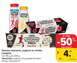 Carrefour Gamma desserts, yoghurt en drinks Lindahls aanbieding