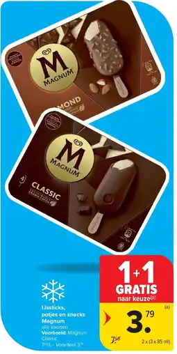 Carrefour IJssticks, potjes en snacks Magnum aanbieding