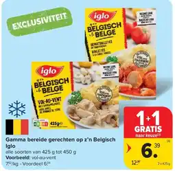 Carrefour Gamma bereide gerechten op z’n Belgisch Iglo aanbieding