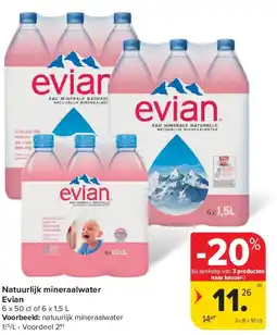 Carrefour Natuurlijk mineraalwater Evian aanbieding
