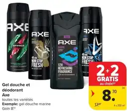 Carrefour Market Gel douche et déodorant Axe aanbieding