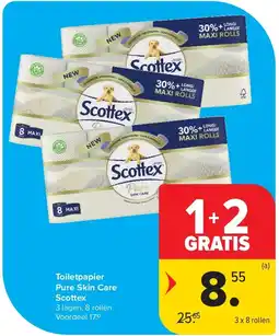 Carrefour Toiletpapier Pure Skin Care Scottex aanbieding