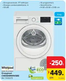 Carrefour Droogkast CWD84MWWSBE aanbieding