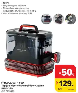 Carrefour Tapijtreiniger-vlekkenreiniger Clean-It IN5012F0 aanbieding