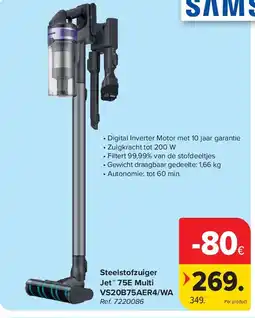 Carrefour Steelstofzuiger Jet 75E Multi VS20B75AER4/WA aanbieding