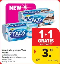 Carrefour Market Yaourt à la grecque Yaos Nestlé aanbieding