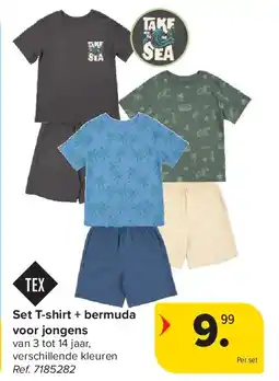 Carrefour Set T-shirt + bermuda voor jongens aanbieding