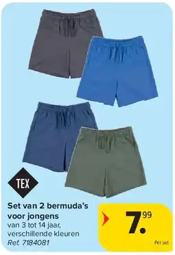 Carrefour Set van 2 bermuda’s voor jongens aanbieding