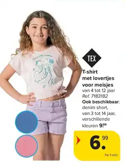 Carrefour T-shirt met lovertjes voor meisjes aanbieding