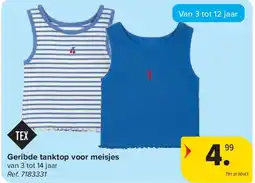 Carrefour Geribde tanktop voor meisjes aanbieding