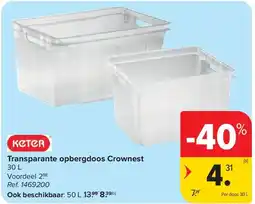 Carrefour Transparante opbergdoos Crownest aanbieding