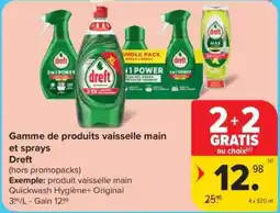 Carrefour Market Gamme de produits vaisselle main et sprays Dreft aanbieding