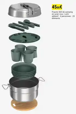Decathlon Popote 500 de camping en acier inox + anti-adhésif aanbieding