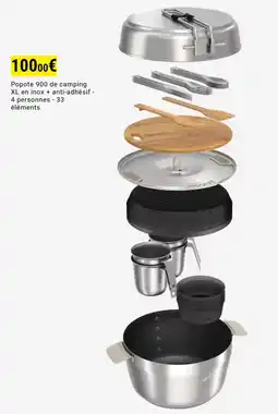Decathlon Popote 900 de camping XL en inox + anti-adhésif aanbieding