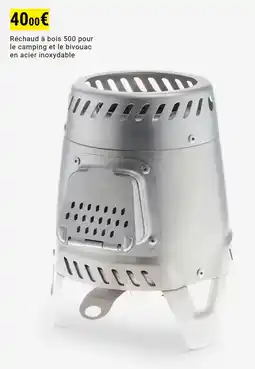 Decathlon Réchaud à bois 500 pour le camping et le bivouac. en acier inoxydable aanbieding