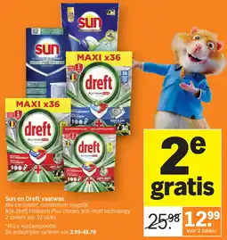 Albert Heijn Sun en Dreft vaatwas aanbieding