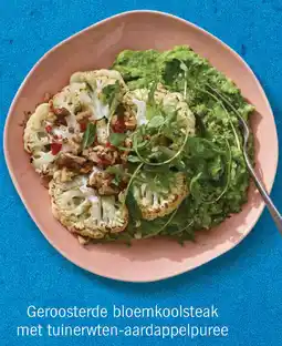Albert Heijn Geroosterde bloemkoolsteak met tuinerwten aardappelpuree aanbieding
