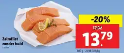 Lidl Zalmfilet zonder huid aanbieding