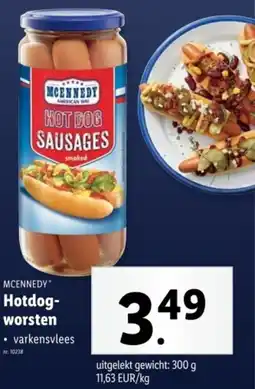 Lidl Mcennedy Hotdogworsten aanbieding