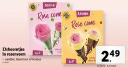 Lidl IJshoorntjes in rozenvorm aanbieding