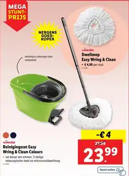 Lidl Vileda Reinigingsset Easy Wring & Clean Colours aanbieding
