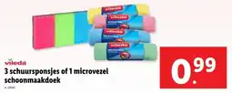 Lidl Vileda 3 schuursponsjes of 1 microvezel schoonmaakdoek aanbieding