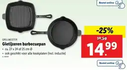 Lidl Grillmeister Gietijzeren barbecuepan aanbieding