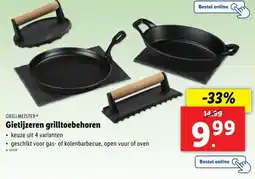 Lidl Grillmeister Gietijzeren grilltoebehoren aanbieding