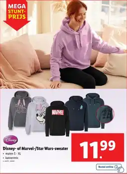 Lidl Disney of Marvel / Star Wars sweater aanbieding