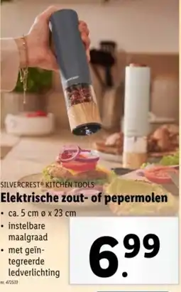 Lidl Silvercrest Elektrische zout of pepermolen aanbieding