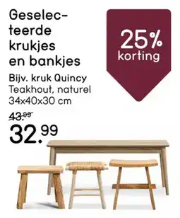 Leen Bakker Geselecteerde krukjes en bankjes aanbieding
