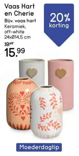 Leen Bakker Vaas Hart en Cherie aanbieding